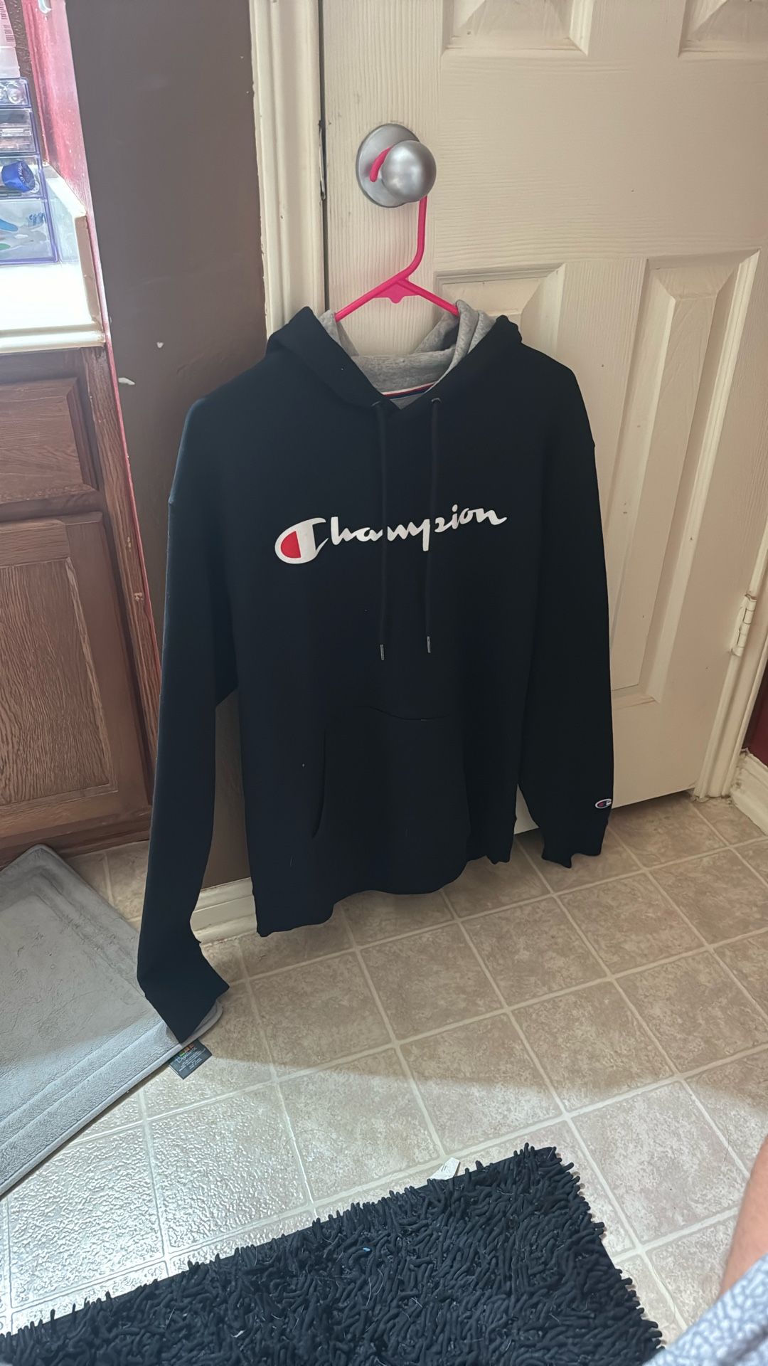 Black champion hoodie
