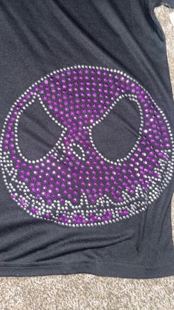 Black the night before Christmas jack Rhinestone mid sleeve Disney shirt