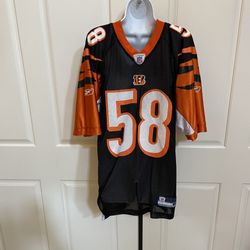Rey Maualuga #58 Cincinnati Bengals Reebok Black Jersey Men's Medium