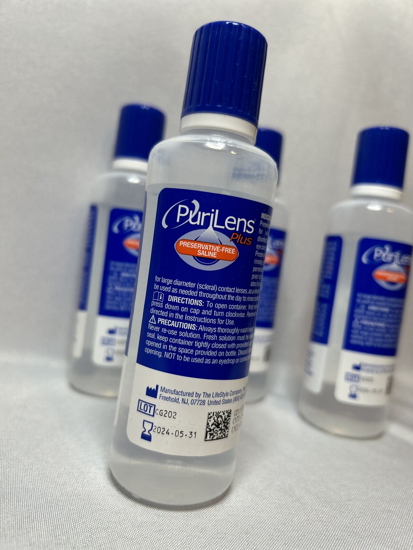 PuriLensPlus Preservative Saline Four 4-fl. Oz 120ml Bottle