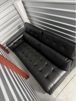 Black Leather Love Seat