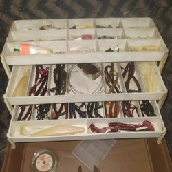 Large Fishing Tackle Box Filled w/Gear