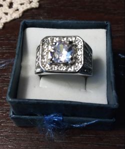 Mans Promise Ring Silver sz 10