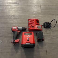 Milwaukee Drill & Light (one Battery, Charger)