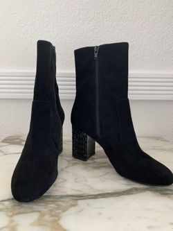 Pre-owned Michael Kors Arabella Suade Ankle Bootie - Size 9 Black Retail $225