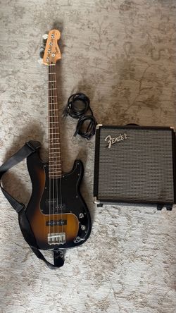 Squier by Fender Precision Bass PJ + Fender Rumble 15 Amp – $290 OBO