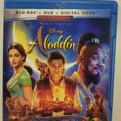 $5 DISNEY BLU RAY MOVIE. ALADDIN. BLU RAY  ONLY. NO DIGITAL. $5 OR TRADE FOR A MOVIE TITLE I DO NOT ALREADY OWN.