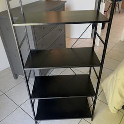 Black 4-Tier Bookshelf – Modern & Sturdy