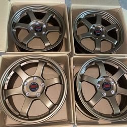 New 16 Inch Rays TE37 Style Rims Wheels 16x7 +35 (5x114.3)