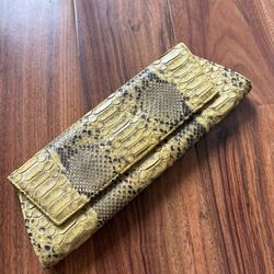 Vintage Python Leather Clutch – Rare Color