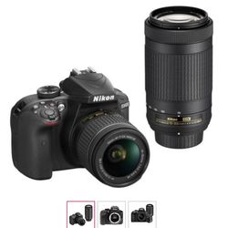 Nikon D3400 DSLR Camera with 18-55mm and 70-300mm Lenses