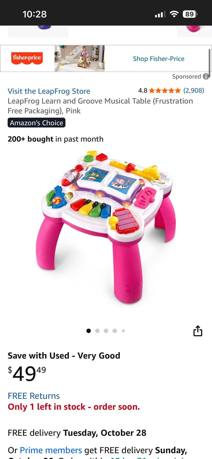 Leap Frog Activity Table 