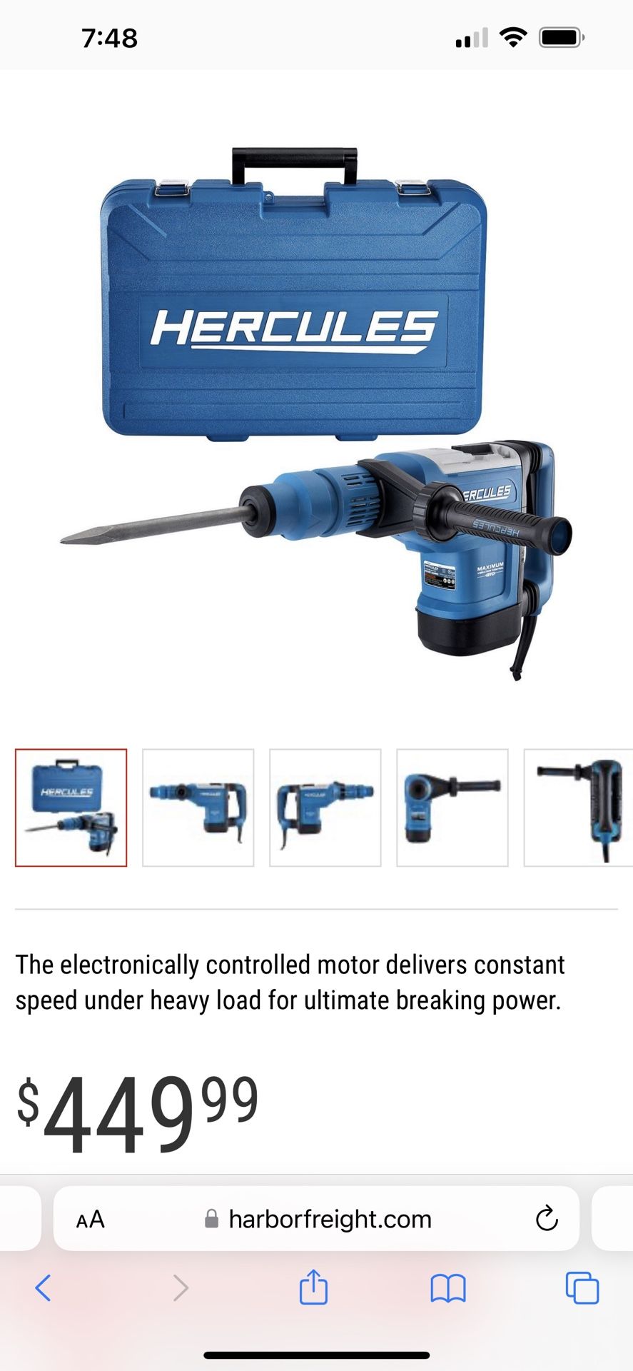 Hercules 1 7/8 SDS MAX ROTARY HAMMER HE35