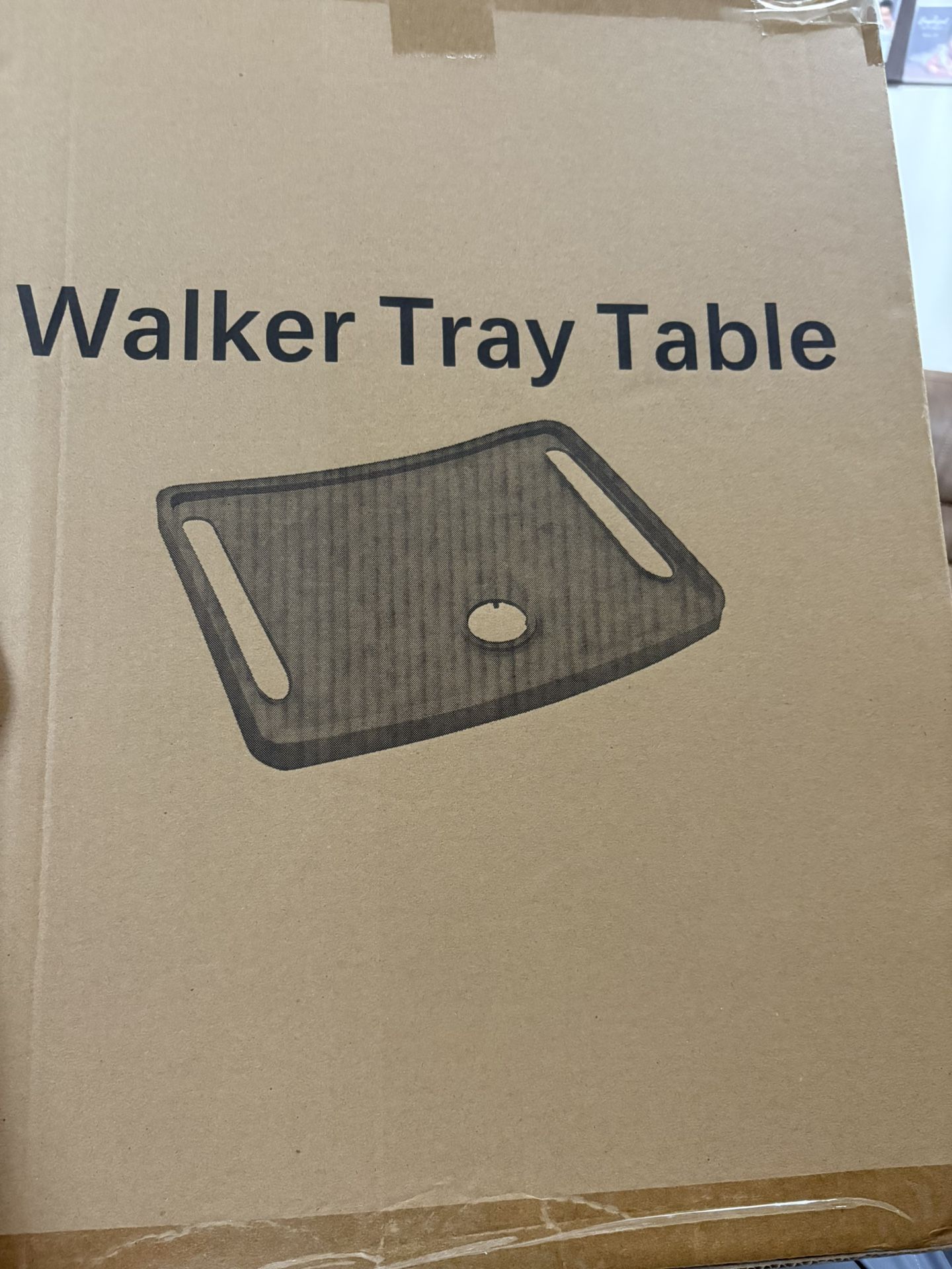 New Walker Tray 16"-19" Width), Non-Slip Surface with Cup Holder, Easy Clip-On Design, Grey
