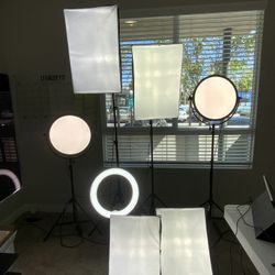 Professional Lighting Kit – Ring Light, Softbox Lights and Stands