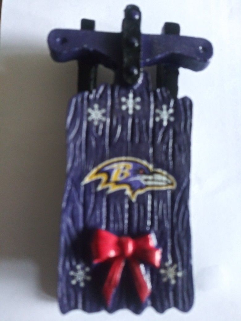 Baltimore Ravens Sled Christmas tree ornament