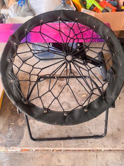 Black Bungee Cord Round Chair