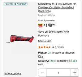 Milwaukee M18 18V Lithium-lon Cordless Oscillating Multi-Tool