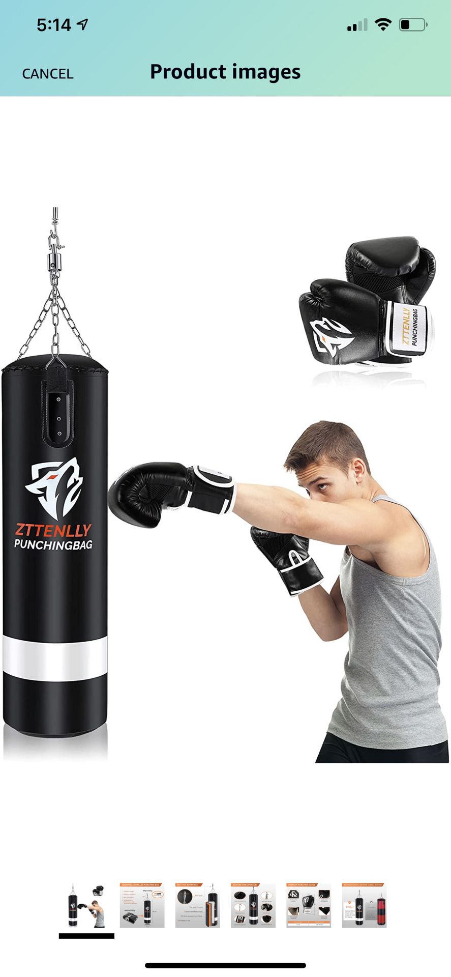 Punching Bag With Glove