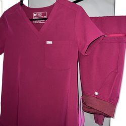 Figs Dark Magenta Scrub Set