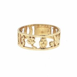 Woman’s Ladies 14k Yellow Gold Lucky Symbols Band Ring Size 8.5 GP3118597