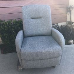 Recliner, Swivel, Rocking Chair Lightly used recliner chair color is blue gray tweed very comfortable lightly used $40 or best offer