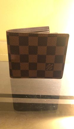 Louis Vuitton bifold brown leather checkered wallet