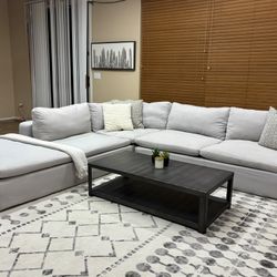 Living Spaces Utopia 3pc Down Cloud Sectional