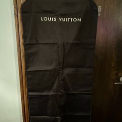 Authentic Louis Vuitton Brown Long Garment Bag 100% Cotton