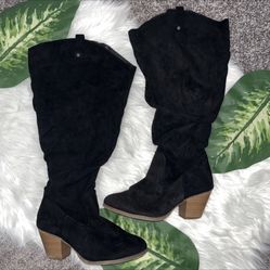 Torrid Faux Suede Slouch Knee Boots 