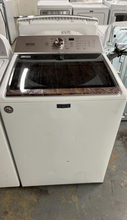 Maytag Top Load Washer – HE, Glass Lid, White