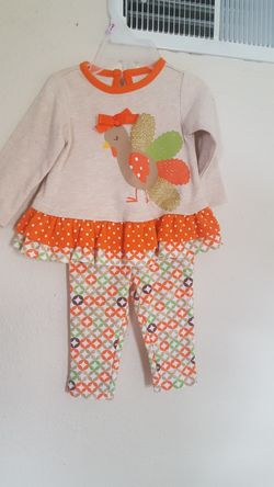 Thanksgiving baby girl outfit 9m