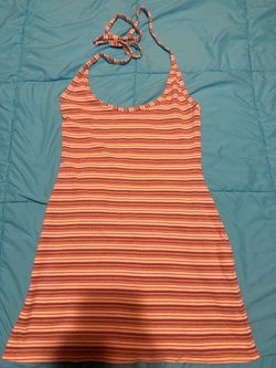 Striped Halter Mini Dress