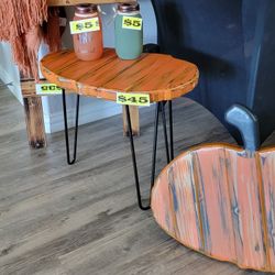 Beautifully Handcrafted Wooden Pumpkin Side Tables. $45 Each