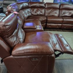 New 6pc Sectional Sofa With 3power Recliners