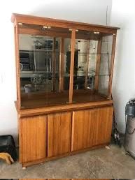 Lovely oak China cabinet and hutch made byWambold Company