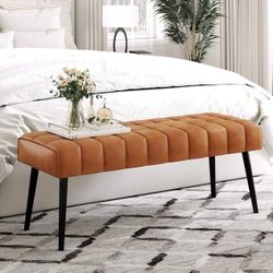 44.5” End of Bed Benc h Faux Leather