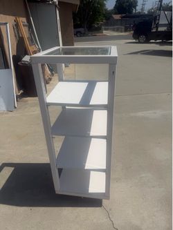 Metal rack with wood shelves  asking $30
