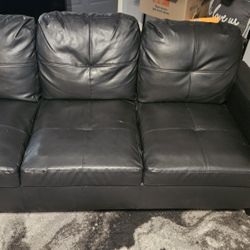 Black Leather Couch Section 
