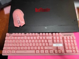 RedThunder K10 Wireless Gaming Keyboard and Mouse Combo, LED Backlit Rechargeable 3800mAh Battery, Mechanical Feel Anti-ghosting Keyboard + 7D 3200DPI