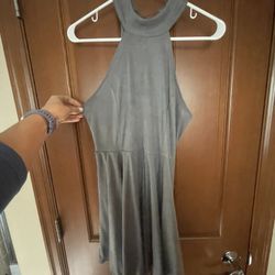 Grey Suede Dress