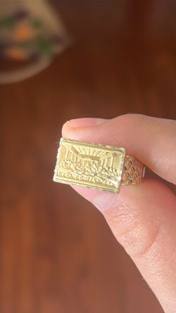 14kt gold last supper ring