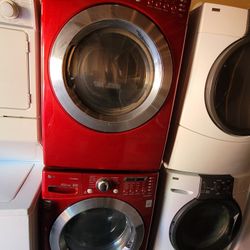LG Front Load Washer And Stackable Gas Dryer Set 