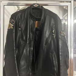 Harley-Davidson Perforated Leather Jacket w/ Stretch Sides & Embroidered Sleeve