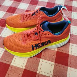 HOKA Shoes – Size 10.5 (Orange/Yellow/Navy)
