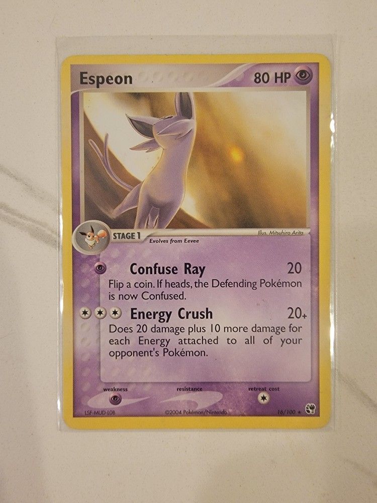 Espeon 16/100 Sandstorm Non Holo Rare E Reader LP 2003 Vintage Pokemon TCG