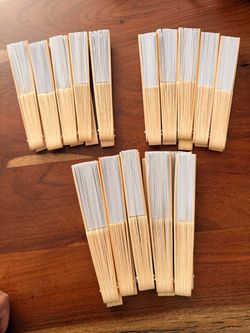 48 pieces white fans for weddings, baby showers, etc
