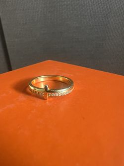 Never Quit Gold Cross Ring