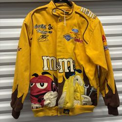 M&M NASCAR Racing Team 38 Elliot Sadler Yellow Twill Jacket Chase Authentic