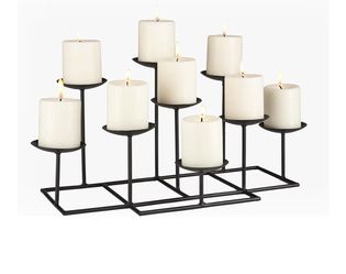 SEI Furniture 9 Candle Wrought Iron Candelabra, Matte Black
